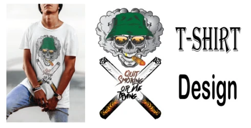 Bold Anti-Smoking Skull T-Shirt Design | Streetwear Style | Vector Artwork