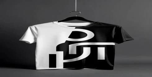 Black & White Split Typography T-shirt Design