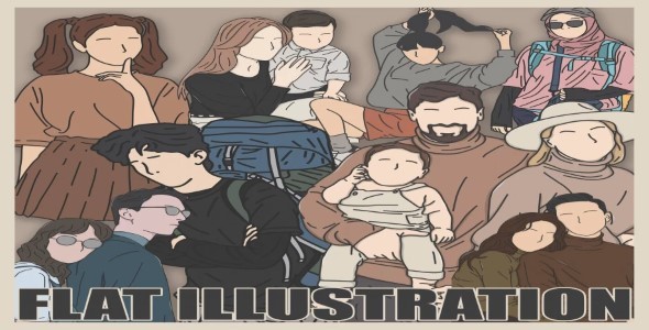 I will draw flat portrait illustration your photo