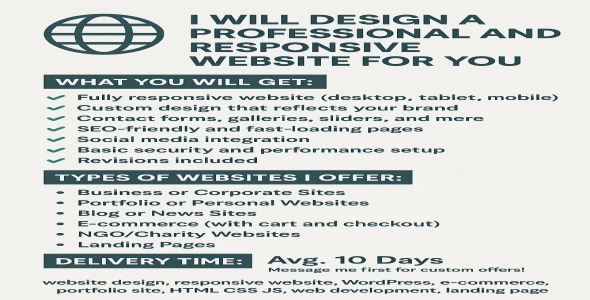 I will make a good website for you