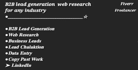 l will do B2B Lead generation by web research for any industry
