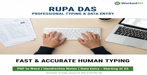 I will do fast and accurate typing and data entry work