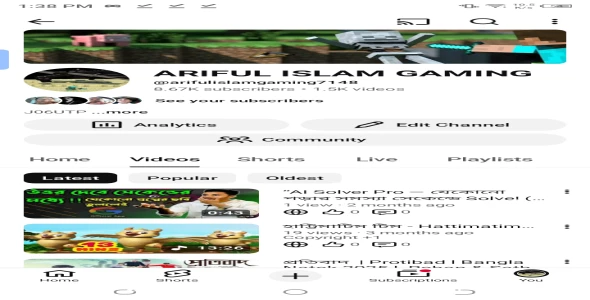 YouTube Gaming Channel for Sale – 8.6K Subscribers