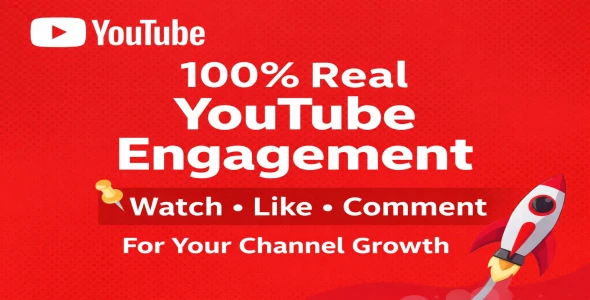 I will provide 100% real YouTube engagement watch like and comment