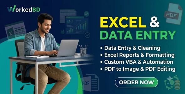 I will do expert data entry, data cleaning, excel reporting, pdf editing, and vba automation